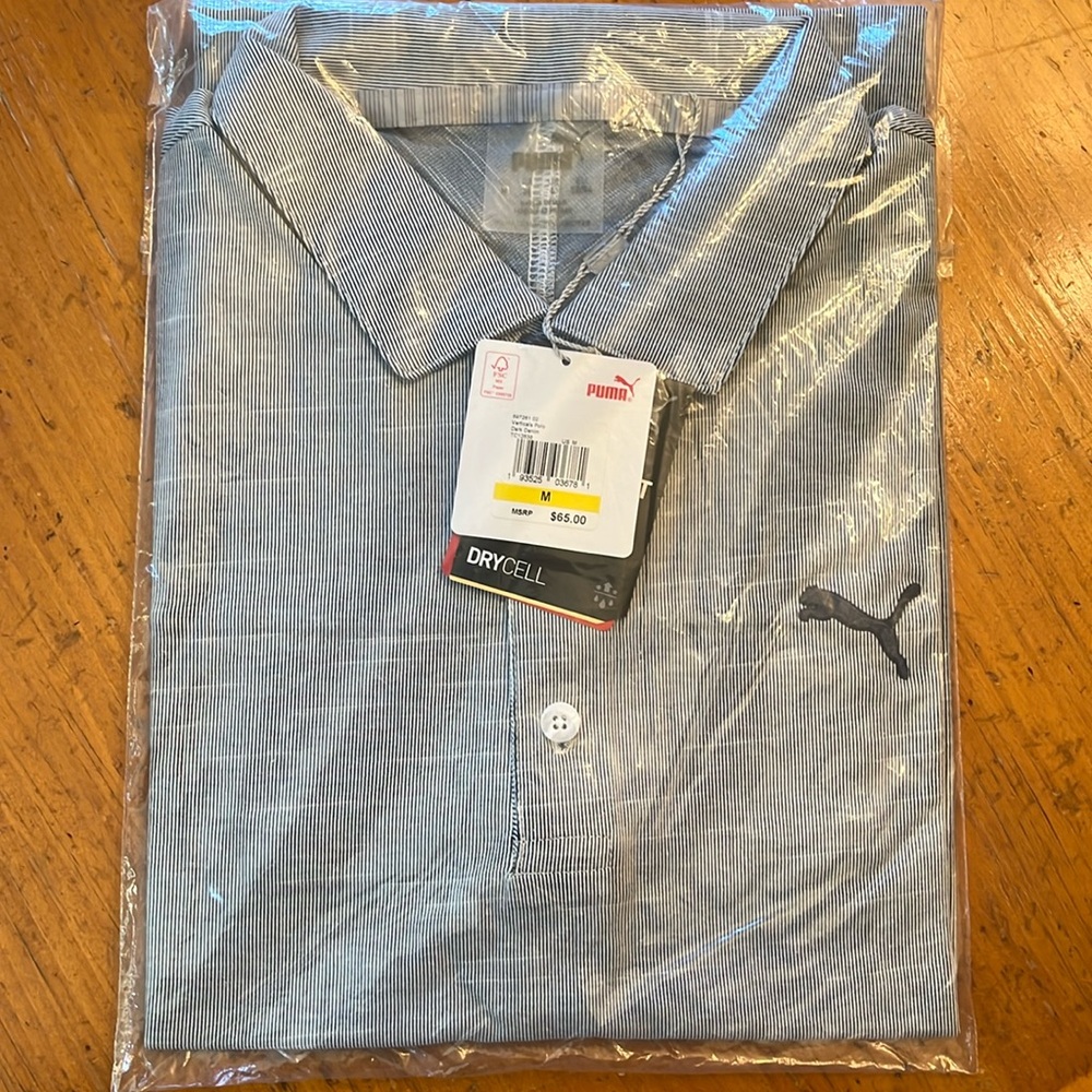 Puma Men’s Verticals Polo Size Medium - Dark Denim